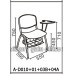 A-D010+03B 彩色膠椅連寫字板